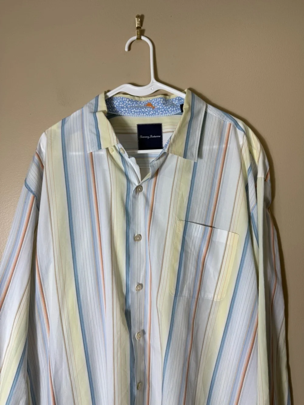 Tommy Bahama 3XL Pima Cotton‎ Stripe Shirt Flip Cuff Resort Beach